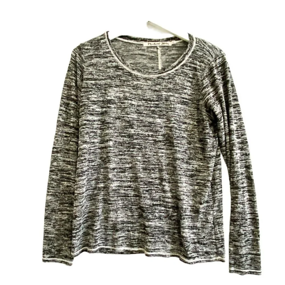 Michael Stars Marled Gray Long Sleeve Top, one size